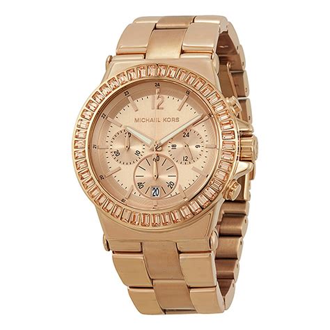 michael kors ladies rose gold chronograph watch mk5412|Michael Kors chronograph baguette.